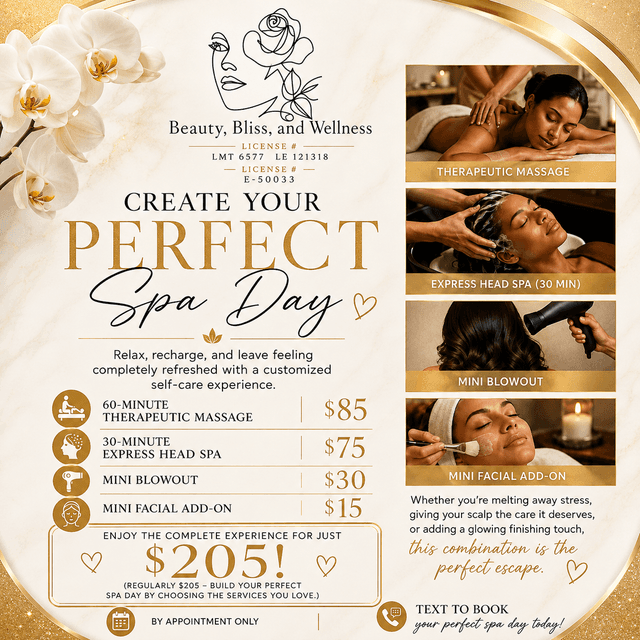 Perfect Spa Day at Beauty, Bliss and Wellness LLC in Rainsville, AL